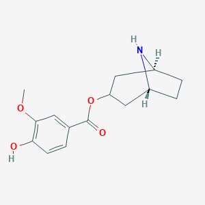molecular formula C15H19NO4 B000091 [(1R,5S)-8-氮杂双环[3.2.1]辛烷-3-基] 4-羟基-3-甲氧基苯甲酸酯 CAS No. 63911-32-0