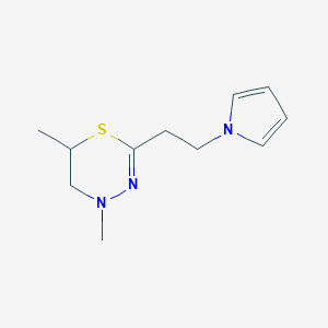 molecular formula C11H17N3S B091018 4,6-Dimethyl-2-(2-pyrrol-1-ylethyl)-5,6-dihydro-1,3,4-thiadiazine CAS No. 15620-48-1