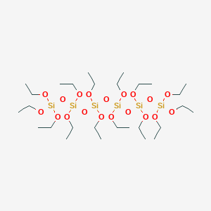 molecular formula C28H70O19Si6 B091076 Hexasiloxane, tetradecaethoxy- CAS No. 18768-59-7