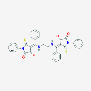 (4E)-4-[[2-[[(E)-(4,5-dioxo-1-phenyl-2-sulfanylidenepyrrolidin-3-ylidene)-phenylmethyl]amino]ethylamino]-phenylmethylidene]-1-phenyl-5-sulfanylidenepyrrolidine-2,3-dione