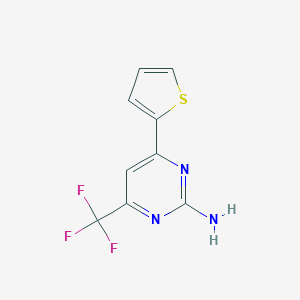 molecular formula C9H6F3N3S B091090 4-(2-Thienyl)-6-(trifluoromethyl)-2-pyrimidinamine CAS No. 396-63-4