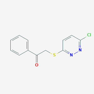 molecular formula C12H9ClN2OS B091123 Acetophenone, 2-[(6-chloro-3-pyridazinyl)thio]- CAS No. 18592-51-3