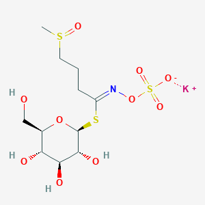 molecular formula C11H20KNO11S3 B091168 硫酸钾；[(Z)-[4-甲基亚磺酰基-1-[(2S,3R,4S,5S,6R)-3,4,5-三羟基-6-(羟甲基)氧杂-2-基]硫烷基丁叉]氨基] CAS No. 15592-34-4