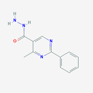 molecular formula C12H12N4O B009117 4-Methyl-2-phenylpyrimidine-5-carbohydrazide CAS No. 100517-70-2