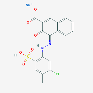 molecular formula C18H12ClN2NaO6S B091190 sodium;4-[(5-chloro-4-methyl-2-sulfophenyl)diazenyl]-3-hydroxynaphthalene-2-carboxylate CAS No. 17797-35-2