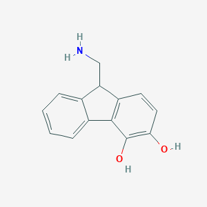 molecular formula C14H13NO2 B009120 9-(aminomethyl)-9H-fluorene-3,4-diol CAS No. 103692-53-1