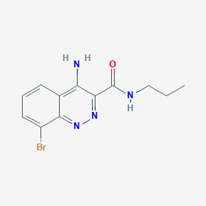 molecular formula C12H13BrN4O B009121 4-Amino-8-bromo-N-propylcinnoline-3-carboxamide CAS No. 107346-32-7