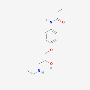 molecular formula C15H24N2O3 B091229 Propionanilide, 4'-[2-hydroxy-3-(isopropylamino)propoxy]- CAS No. 19314-99-9