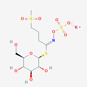 molecular formula C11H20KNO12S3 B091262 beta-d-Glucopyranose, 1-thio-, 1-[4-(methylsulfonyl)-N-(sulfooxy)butanimidate], monopotassium salt CAS No. 15592-36-6
