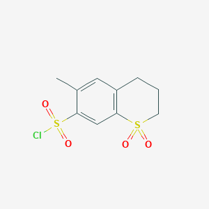molecular formula C10H11ClO4S2 B091351 3,4-Dihydro-6-methyl-2H-1-benzothiopyran-7-sulphonyl chloride 1,1-dioxide CAS No. 1084-64-6