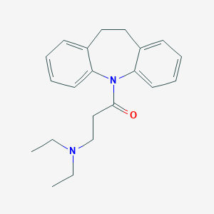 molecular formula C21H26N2O B091360 5H-Dibenz(b,f)azepine, 5-(N,N-diethyl-beta-alanyl)-10,11-dihydro-(8CI) CAS No. 16488-05-4