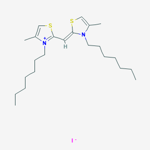 molecular formula C23H39IN2S2 B091365 3-Heptyl-2-[(3-heptyl-4-methyl-1,3-thiazol-3-ium-2-yl)methylidene]-4-methyl-1,3-thiazole;iodide CAS No. 15763-48-1