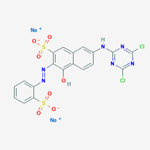 Disodium 7-[(4,6-dichloro-1,3,5-triazin-2-yl)amino]-4-hydroxy-3-[(2-sulphonatophenyl)azo]naphthalene-2-sulphonate