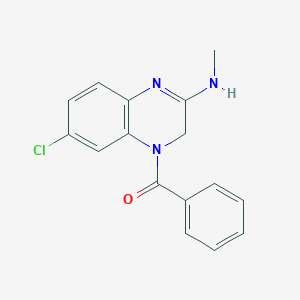 molecular formula C16H14ClN3O B091510 1-Benzoyl-7-chloro-1,2-dihydro-3-methylaminoquinoxaline CAS No. 17953-25-2