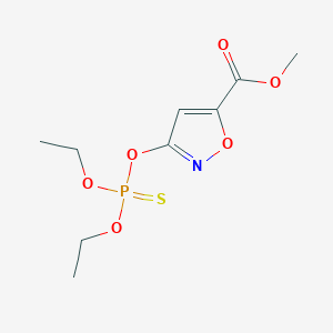 molecular formula C9H14NO6PS B091521 5-Isoxazolecarboxylic acid, 3-hydroxy-, methyl ester, O-ester with O,O-diethylphosphorothioate CAS No. 18853-27-5