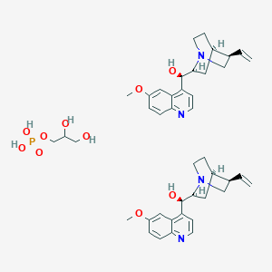 molecular formula C43H57N4O10P B091534 2,3-dihydroxypropyl dihydrogen phosphate;(R)-[(2S,4R,5R)-5-ethenyl-1-azabicyclo[2.2.2]octan-2-yl]-(6-methoxyquinolin-4-yl)methanol CAS No. 146-39-4