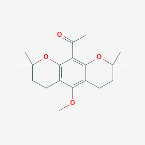 molecular formula C19H26O4 B091538 1-(5-Methoxy-2,2,8,8-tetramethyl-3,4,6,7-tetrahydropyrano[3,2-g]chromen-10-yl)ethanone CAS No. 18780-93-3