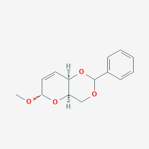 molecular formula C14H16O4 B091598 (4Ar,6S,8aR)-6-methoxy-2-phenyl-4,4a,6,8a-tetrahydropyrano[3,2-d][1,3]dioxine CAS No. 18968-71-3