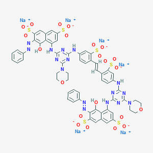 2,7-Naphthalenedisulfonic acid, 4,4'-[1,2-ethenediylbis[(3-sulfo-4,1-phenylene)imino[6-(4-morpholinyl)-1,3,5-triazine-4,2-diyl]imino]]bis[5-hydroxy-6-(2-phenyldiazenyl)-, sodium salt (1:6)