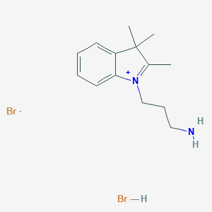 molecular formula C14H22Br2N2 B009168 3-(2,3,3-Trimethylindol-1-ium-1-yl)propan-1-amine;bromide;hydrobromide CAS No. 111040-90-5