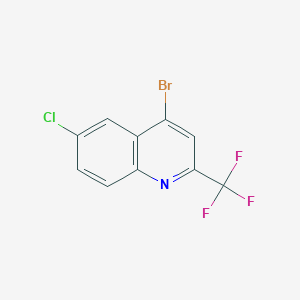 molecular formula C10H4BrClF3N B091687 4-溴-6-氯-2-(三氟甲基)喹啉 CAS No. 18706-32-6