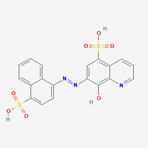 molecular formula C19H13N3O7S2 B091699 8-Hydroxy-7-((4-sulfo-1-naphthyl)azo)quinoline-5-sulfonic acid CAS No. 117-87-3