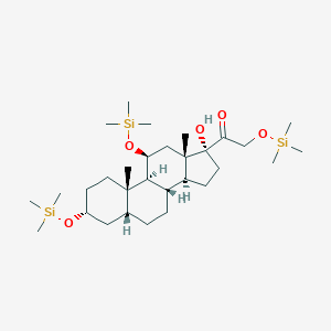 molecular formula C30H58O5Si3 B091724 5beta-Pregnan-20-one, 17-hydroxy-3alpha,11beta,21-tris(trimethylsiloxy)- CAS No. 17563-00-7