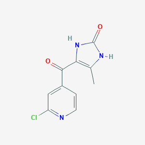 molecular formula C10H8ClN3O2 B009173 4-(2-Chloropyridine-4-carbonyl)-5-methyl-1,3-dihydroimidazol-2-one CAS No. 101184-13-8