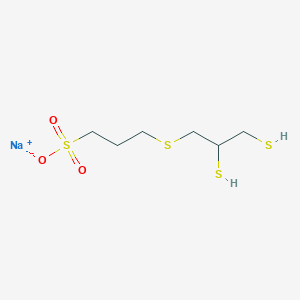 molecular formula C6H13NaO3S4 B009174 1-Propanesulfonic acid, 3-((2,3-dimercaptopropyl)thio)-, sodium salt CAS No. 19872-31-2