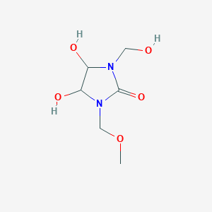 molecular formula C6H12N2O5 B091769 4,5-Dihydroxy-1-(hydroxymethyl)-3-(methoxymethyl)imidazolidin-2-one CAS No. 18190-99-3