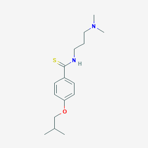 molecular formula C16H26N2OS B091777 Benzamide, N-(3-dimethylaminopropyl)-p-isobutoxythio- CAS No. 16575-30-7