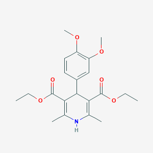 molecular formula C21H27NO6 B091790 Diethyl 4-(3,4-dimethoxyphenyl)-2,6-dimethyl-1,4-dihydro-3,5-pyridinedicarboxylate CAS No. 10354-32-2