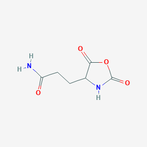 molecular formula C6H8N2O4 B091797 2,5-Dioxo-4-oxazolidinepropionamide CAS No. 16874-69-4