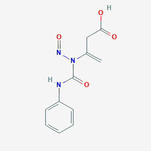molecular formula C11H11N3O4 B009183 1-(Methylenecarboxyethyl)-1-nitroso-3-phenylurea CAS No. 102613-37-6