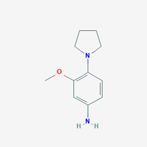 molecular formula C11H16N2O B091838 Benzenamine, 3-methoxy-4-(1-pyrrolidinyl)- CAS No. 16089-42-2