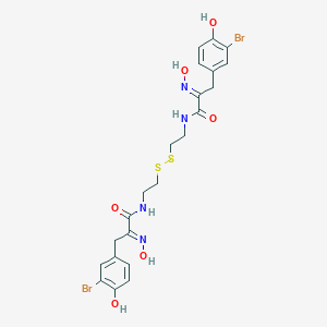 molecular formula C22H24Br2N4O6S2 B009185 3-(3-bromo-4-hydroxyphenyl)-N-[2-[2-[[3-(3-bromo-4-hydroxyphenyl)-2-hydroxyiminopropanoyl]amino]ethyldisulfanyl]ethyl]-2-hydroxyiminopropanamide CAS No. 110659-91-1