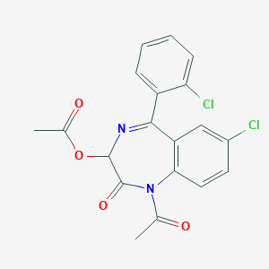 1-Acetyl-3-(acetyloxy)-7-chloro-5-(2-chlorophenyl)-1,3-dihydro-2h-1,4-benzodiazepin-2-one