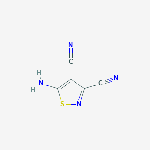 molecular formula C5H2N4S B009196 5-Aminoisothiazole-3,4-dicarbonitrile CAS No. 100326-56-5