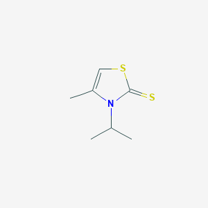 molecular formula C7H11NS2 B092071 2(3H)-Thiazolethione,4-methyl-3-(1-methylethyl)-(9CI) CAS No. 16486-32-1