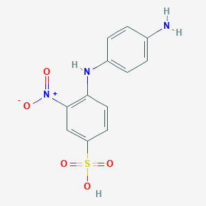 molecular formula C12H11N3O5S B092153 4-(p-Aminoanilino)-3-nitrobenzenesulphonic acid CAS No. 135-11-5