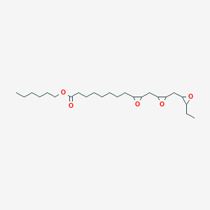 molecular formula C24H42O5 B009218 Hexyl 3-[[3-[(3-ethyloxiranyl)methyl]oxiranyl]methyl]oxiran-2-octanoate CAS No. 100208-31-9
