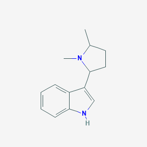 molecular formula C14H18N2 B092190 3-(1,5-dimethylpyrrolidin-2-yl)-1H-indole CAS No. 19137-66-7
