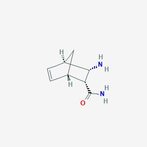 molecular formula C8H12N2O B009221 Bicyclo[2.2.1]hept-5-ene-2-carboxamide, 3-amino-, (1R,2S,3R,4S)-rel-(9CI) CAS No. 105786-38-7