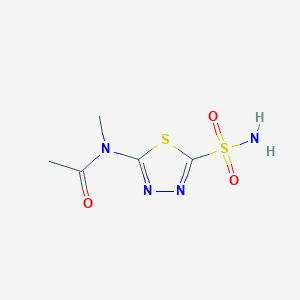 molecular formula C5H8N4O3S2 B092214 N-[5-(Aminosulfonyl)-1,3,4-thiadiazol-2-yl]-N-methylacetamide CAS No. 16790-52-6