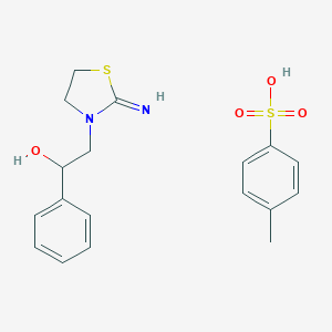 molecular formula C18H22N2O4S2 B092267 3-(2-Hydroxy-1-phenylethyl)-2-iminothiazolidine toluene-p-sulphonate CAS No. 18126-02-8