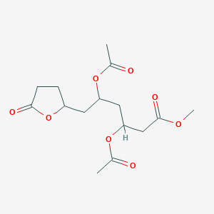 molecular formula C15H22O8 B092325 Methyl 3,5-diacetyloxy-6-(5-oxooxolan-2-yl)hexanoate CAS No. 18142-16-0