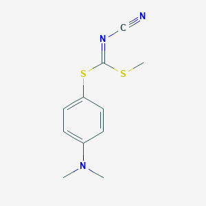 molecular formula C11H13N3S2 B009236 Methyl (4-dimethylaminophenyl) cyanocarbonimido-dithioate CAS No. 100477-75-6