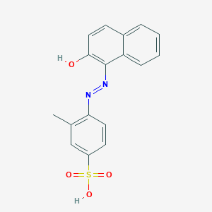 molecular formula C17H14N2O4S B092371 4-[(2-Hydroxy-1-naphthyl)azo]-m-toluenesulphonic acid CAS No. 18524-46-4