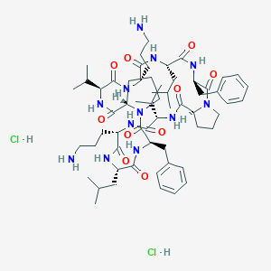 molecular formula C60H94Cl2N12O10 B092396 Gramicidin S dihydrochloride CAS No. 15207-30-4