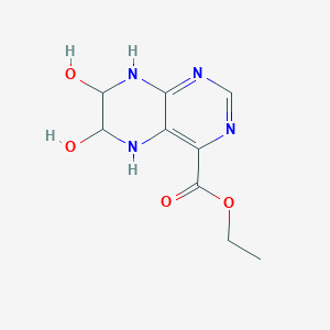 molecular formula C9H12N4O4 B092415 Ethyl 6,7-dihydroxy-5,6,7,8-tetrahydropteridine-4-carboxylate CAS No. 16008-54-1